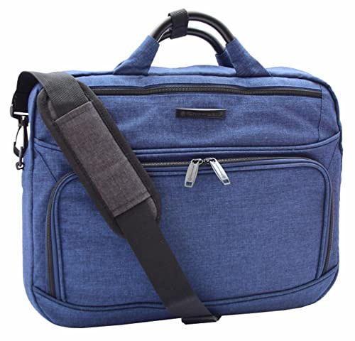A1 FASHION GOODS Laptoptasche, lässig, Aktentasche, Satchel, weiches Polyester, Jeansfarben, Schwarz, Blau, Grau, Valise, blau, Medium: Lx42 x H31 x W6 cm