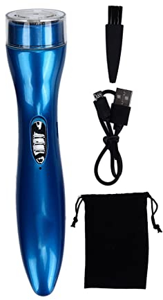 Mini Rasoir électrique Portable, Rasoir électrique Rechargeable Silencieux Haute Vitesse Mini Maison Tête Rotative Double Anneau Couteau Maille électrique Rasoir de Poche(Bleu)