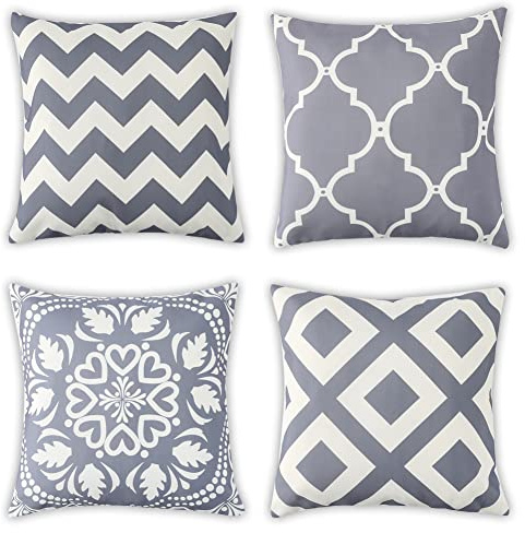 Housse de coussin de siège d'extérieur imperméable, housse de coussin décorative moderne 45,7 x 45,7 cm