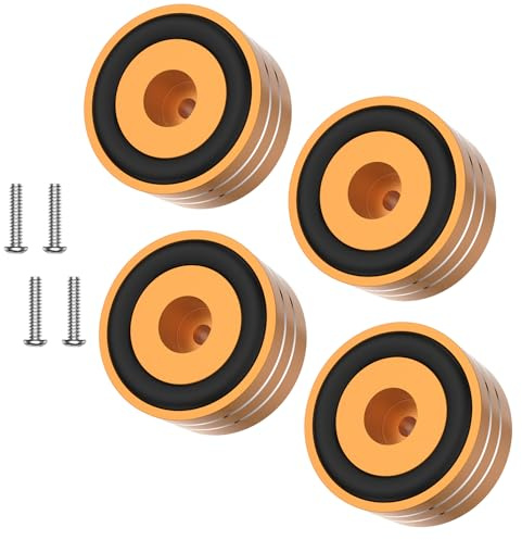 Tertullus 4 Stück HiFi Absorber Füße Gerätefüße 40mm×20mm Subwoofer füße Aluminium Lautsprecher Absorber Füße Zum Schrauben M4 für Subwoofer, Lautsprecher, Verstärker und Plattenspieler