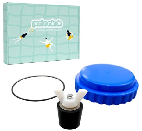 poolomio® Winterverschluss Set für Intex Pools mit Wasser-Belebungsdüse und Absperrventilen (Baujahr VOR 2021) | inkl. Winterstopfen, Dichtung & Belebungsdüse | 100% frostsicher & dicht