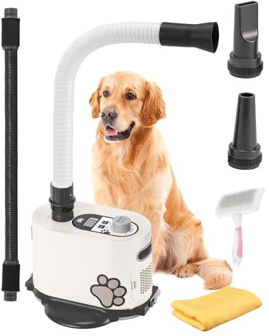 Mxmoonant 2000W Asciugacapelli 2-en-1 Pied pour Chien, écran LED