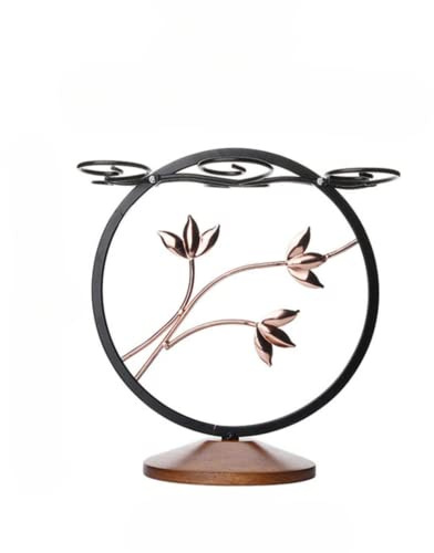 Homya Tabletop Wine Glass Holder Vertical Wine Glass Display Stand Provides Wine Glasses As Gift Decoration Can Hold 6 Wine Glasses Electroplated Craft Black