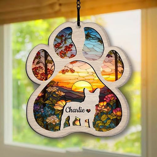 Personalized French Bulldog Suncatcher Dog Memorial Gifts, Custom French Bulldog Ornament Christmas Tree, Dog Remembrance Gift, Loss of Dog Sympathy Gift, Dog Memorial Ornament, Pet Loss Suncatcher