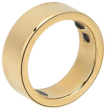 Smart Ring, Waterproof Wearable Bluetooth Fitness Health Tracker, Stainless Steel Gold Lightweight Health Ring with App for Heart Rate Monitor, Sleep, Pedometer, Body Temperature