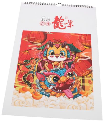 NAMOARLY Hängender Wandkalender Dekorativer Kalender Für Jahr Drachen Für Büro Und Zuhause Mit Traditionellem Design Und Klarer Druckqualität Für Chinesische Neujahrsfeier