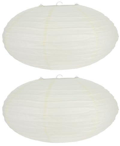 White Paper Lanterns, 2pcs Paper Lampshades for Ceiling Lights, Foldable Lamp Shades, Japanese Pendant Lamp Shade for Living Room Bedroom