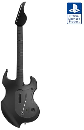 PDP Riffmaster kabelloser Gitarrencontroller, PS5, PS4, PlayStation, PC | Schwarz, lizenziert von Sony, Rock Band 4 & Fortnite Festival, 3,5-mm-Audiobuchse, 36-Std.-Akku, einklappbares Design