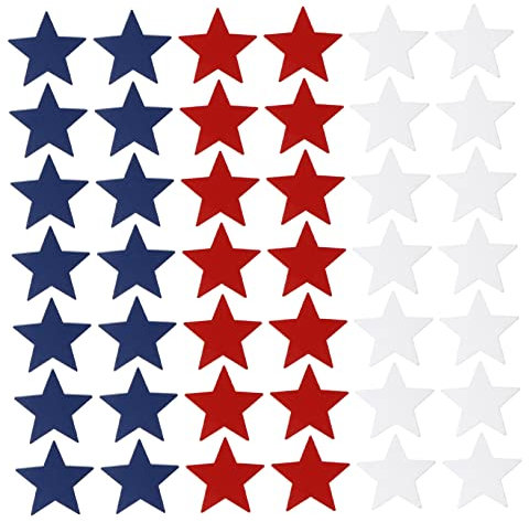 Alipis 60stücke Holzsterne Patriotischen Farben Für DIY-Dekorationen Zu Amerikanischen Feiertagen Für Bastelprojekte Party-Accessoires Und Festliche Anlässe