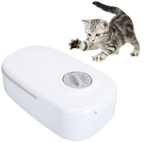 Automatischer Katzenfutterspender mit Timer, Intelligente Futterstation für Katzen und Hunde, Grau