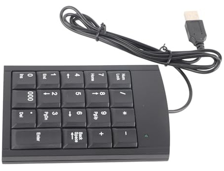 Yctze Clavier Numérique Latéral étanche sans Fil Portable, Mini Clavier Numérique USB pour Ordinateur Portable, pavé Numérique Mécanique Externe pour et