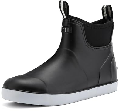 CKWLXQY Men's Deck Boots, Waterproof Ankle Rain Boots Men Anti-Slip Traction, Outdoor Rubber Fishing Garden Boots High-Performance Shoes for Farming
