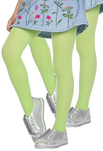 looksy Paquete de 2 medias opacas lisas para niñas, 40 DEN, de microfibra suave, con pies, informales, para baile, escuela, ballet, juego de 2 pares de edades de 3 a 12 años [fabricadas en Italia],
