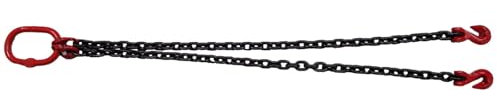 Recovery Chain Brothers 8mm Grade 80 2 Leg Tow Chain With Shortening Grab Hooks Double Leg Chain Sling Winch Assist (2 Metre)