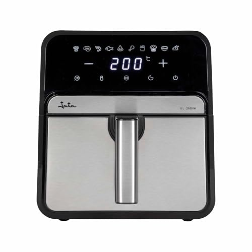 JATA JEFR1242 - Freidora de Aire sin Aceite de 8 L. Air Fryer 2100 W. 10 Programas Automáticos. Panel Táctil Intuitivo. Hasta 200ºC. Temporizador 60 minutos. Freír, Hornear, Asar, Deshidratar