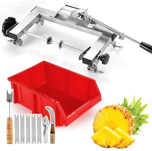 IUokLU Pelador de piña de Acero inoxidableMáquina peladora de piña semiautomáticaRemovedor de Piel de piña para el hogar,