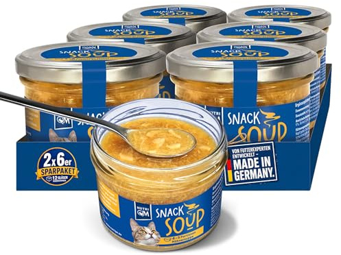 NutriQM® Katzensuppe Huhn 12 x 190 ml – Premium Katzen Drink mit 20 % Filetfleisch – Katzen Suppe ohne Zucker & Getreide – Cat Soup ohne Zusatzstoffe – im Glas – Made in Germany