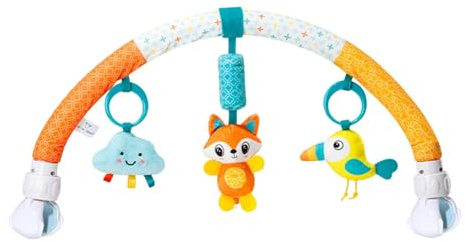 MERIGLARE Kinderwagen Spielbogen Aktivitätsbogen Spielzeug Hängespielzeug Und Sensorikspielzeug Aus Weichem Plüsch mit Verstellbaren Clips für Jungen, Wolke