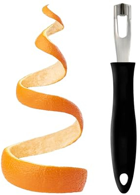 Kanalmesser Zitronenschäler Zester-Garnitur für Cocktailmixer- Dreieckiges, V-förmiges Edelstahl-Barwerkzeug in Profiqualität-Obstschäler Zester