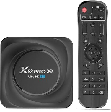 GREVA Boîtier TV Android, 8 Go RAM, 64 Go ROM, 8K UHD Android 11.0 TV Box avec Télécommande, Compatible Bluetooth Wi-FI Double Bande 2,4/5,8 GHz HDR10.0, X88 PRO20 Android Box Multimédia Streaming