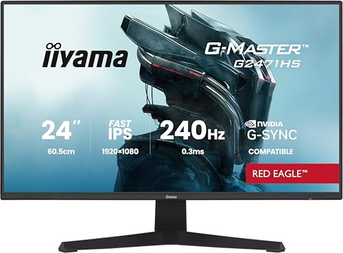 iiyama Ecran Fast IPS G-Master Red Eagle, G-Sync Compatible, 1920x1080@240Hz, 350cd/m², 2X HDMI, DisplayPort, 0.4ms (MPRT), Speakers, Black Tuner