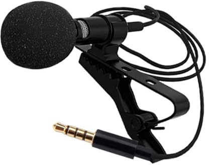 BESTonZON Omnidirectional Lavalier Microphone with Cable and Adapters for Live Streaming Recording Interview Vlog and Online Teaching Tpe Material Lapel Mic for Collar and Tie Attachment