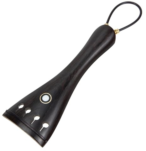 Ebenholz Geigen Saitenbrett Ersatzteil mit Schwanzseil Schwarz | Feine Verarbeitung, Rostfrei und Leicht Montierbar, Praktisches Zubehör für Violine, 1 Satz