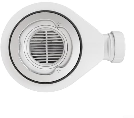 CNANRNANC Kit de vidange pour receveur de douche 90 mm avec siphon et filtre à cheveux, en polypropylène blanc, compatible avec différents bacs de douche