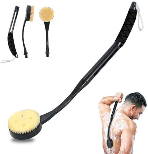Ryggskrubbare för dusch, 52 cm duschborste långt handtag för dusch för djuprengöring, ryggborste för dusch för män kvinnor