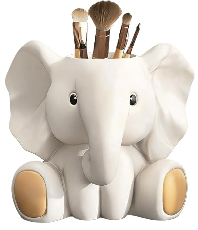 Generisch Schreibtischstiftehalter,Resin Elefant Aufbewahrungsorganizer,Büro-Stiftehalter In Elefantenform Als Stiftebecher | Für Makeup-Pinsel Schreibwaren Zubehör Homeoffice Schule Klassenzimmer