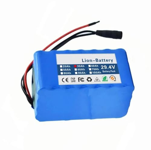 E-Bike Pedelec Akku 24V 30AH Elektrofahrrad Akkupack Eingebauter BMS Mit Ladegerät 7S4P Wasserdichter PVC-Akku Mit Ladegerät Wiederaufladbarer Akku XT90