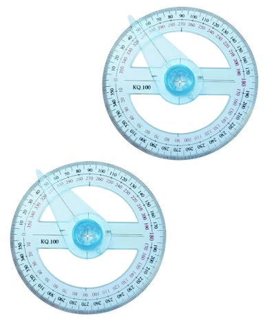 SHSHbuy Plastic Protractors,360 Degree Protractor Angle Measure,Protractors Measuring Tool,360° Circle Protractor Ruler for School Classroom Drafting Angle Measurement