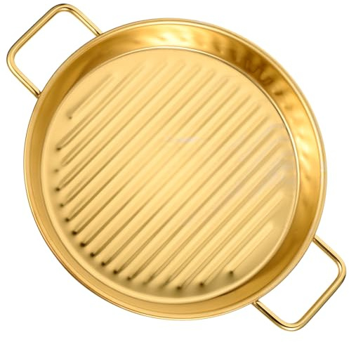 Cabilock Bandeja para Pizza de Acero Inoxidable con Asas, Molde Redondo para Hornear con Superficie Especial, Tamaño Portátil Adecuado para Uso en Casa y Restaurante