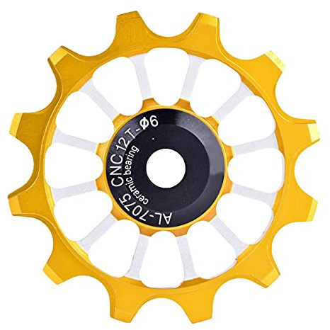 Fahrrad Umwerfer Riemenscheibe Fahrradführungsrad Schaltwerk Riemenscheiben 12T Keramik(Golden)