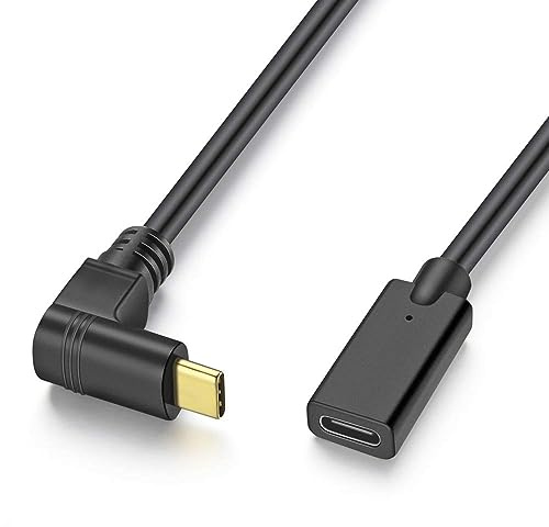 USB-C Verlängerungskabel, 20 cm, Typ C Stecker auf Buchse, USB 3.1 Verlängerung, kurzes Kabel für Nintendo Switch, MacBook und mehr, Schwarz Up/Down
