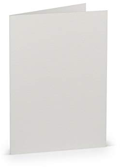 PAPERADO 75 Faltkarten DIN B6 - Eisgrau gerippt Hell-Grau - 220 g/m² - 12 x 16,9 cm - Blanko Doppelkarten Klappkarten Basteln Einladungskarten