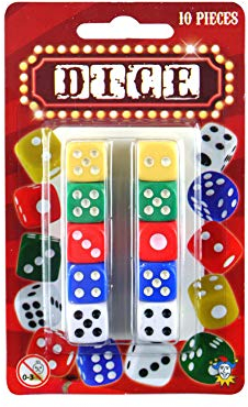 HENBRANDT Sechsseitiges Würfelset Farbiges Würfelspiel (D6) 10er-Pack