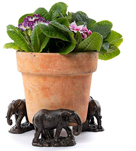 Potty Feet Elefanten-Figuren, Blumentopffüße, Pflanzgefäßstütze, handgefertigte dekorative Ornamente, 3 Stück