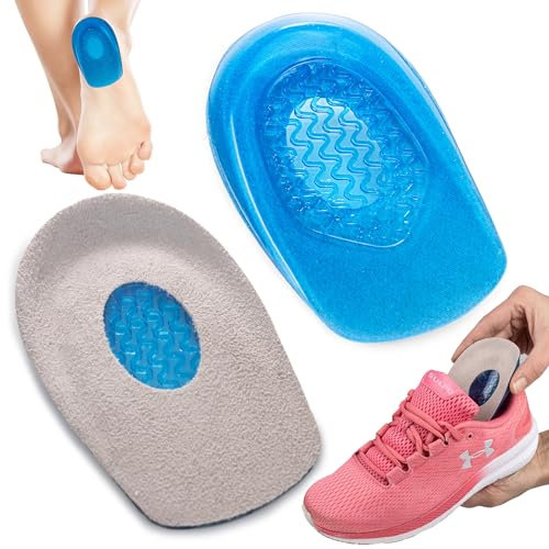 SULPO Gel-Fersenpolster - Schuheinlagen mit Massage-Gel-Technologie - Geleinlagen gegen Plantarfasziitis, Fuß-, Bein- & Rückenschmerzen - Sportliche & schicke Schuhe, High Heels, Stiefel - 1 Paar