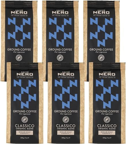 Caffè Nero Ground Coffee (6 x 200g, Classico Espresso)