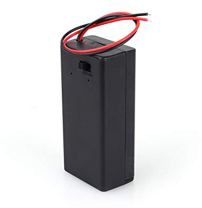 Caja de batería 9V PP3 - Negro duradero (2 piezas 4.5V) Volt PP3 Caja de soporte de almacenamiento de batería Caja de CC de batería 3A con cubierta de interruptor de encendido/apagado de cable