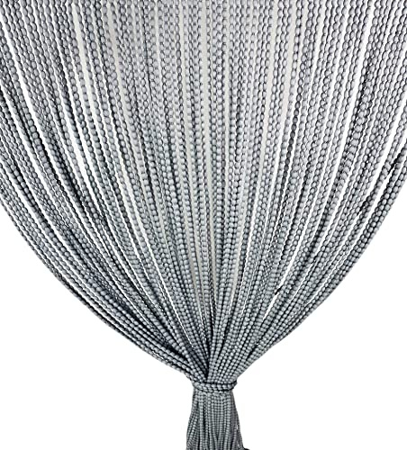 Mariel © Perlenvorhang aus weichem Stoff, Anti-Lärm-Insekten, grau, 140 x 230 cm