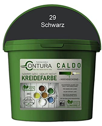 Contura BeGreen 1Kg. Kreidefarbe Shabby Chic Möbellack Lack Möbel Farbe Holzlack Natur (29 Schwarz)