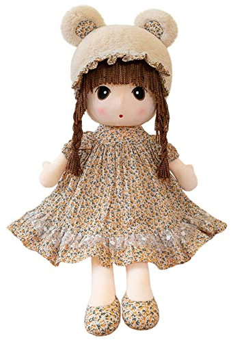 Katutude Niedliche Weiche Stoffpuppe Babypuppe, 50CM Schöne Puppe Plüsch Stofftier Püppchen Doll Spielzeug, Baby Puppe Rag Dolls Plüsch mit Haaren Stofftier Spielzeug Mädchen Geburtstagsgeschenk