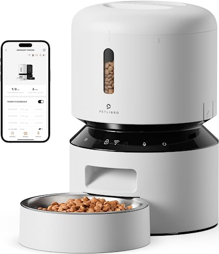 PETLIBRO Automatic Cat Food Dispenser, 5G WiFi Pet Feeder with Freshness Preservation, Timed Cat Feeders for Dry Food, Up to 48 Servings