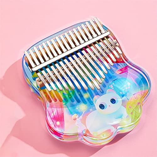 Anfänger Kalimba 17 21 Tasten Acryl Kalimba Pink Thumb Piano Anfänger Finger Piano Musikinstrumente (Color : F 17 Keys)