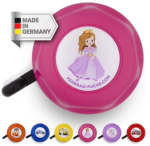 Fahrradklingel Kinder – Prinzessin/Pink – lustige Fahrradklingel Mädchen, Fahrrad Klingel Kinderfahrrad, Klingel Fahrrad Kinder und Laufrad – klingelt laut, einfache Montage