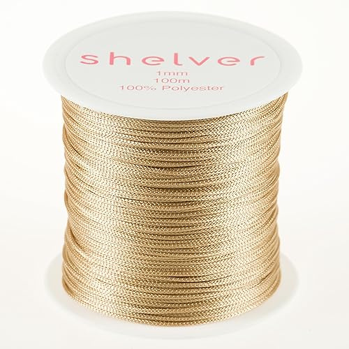 1mm String x 100m, Nylon Cord, Available in 26 Colours, Bracelet Making, Other Crafts (BEIGE)