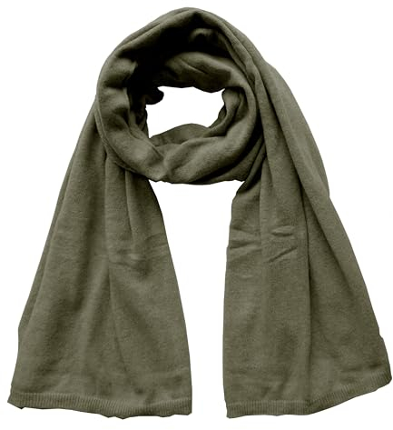 Mississhop 381 Feinstrick Kaschmir-Gemisch Beanie Mütze Slouch/XXL Schal/Handschuhe Khaki Einheitsgroesse Schal