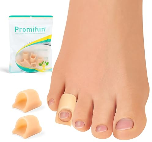 Correttore per dita dei piedi a martello per donne - Raddrizzatori per dita dei piedi in morbido gel - Riallineamento di dita dei piedi piegate,arricciate,bunion（6 Count,Small, Beige）